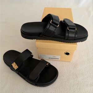 Billini Amylee - Black Double Strap Slide Sandal